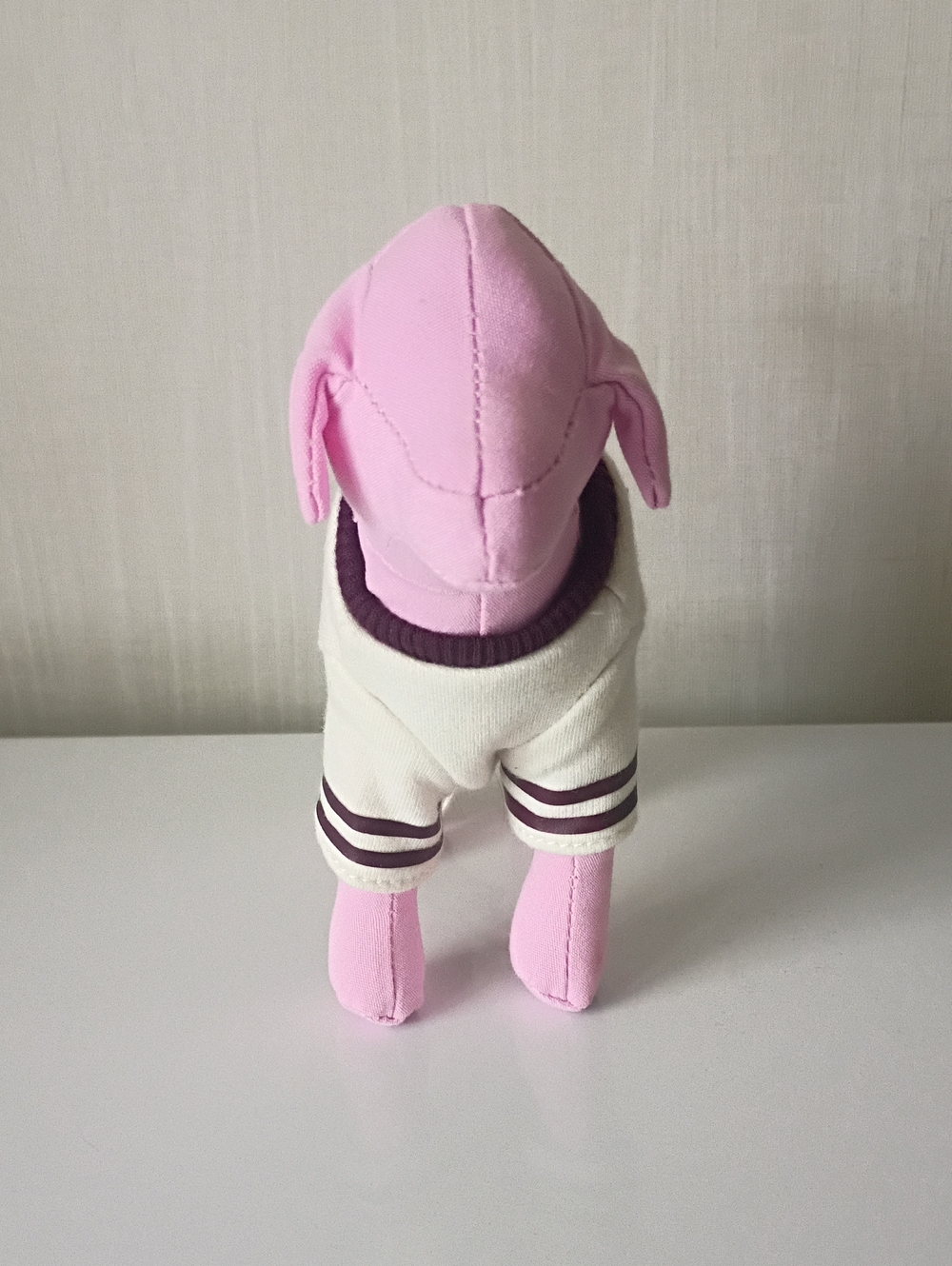 Victoria's Secret Iconic Pink Hound Plush PINK Logo Varsity Sweater Mini - Picture 3 of 11